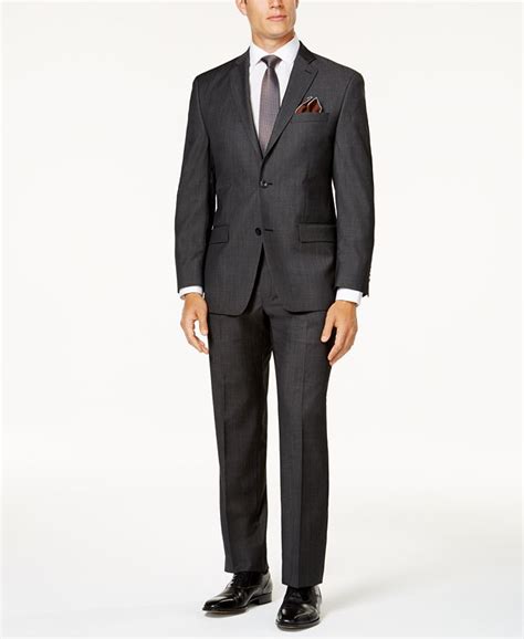 michael kors men's classic fit charcoal herringbone suit|Michael Kors Suits for Men .